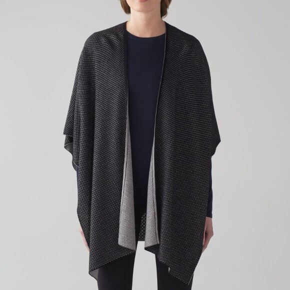 LULULEMON MANDALA WRAP BLACK/HEATHERED MEDIUM GREY BOOLUX - Picture 1 of 8
